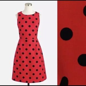 J Crew Red Navy Polka Dot Dress 4